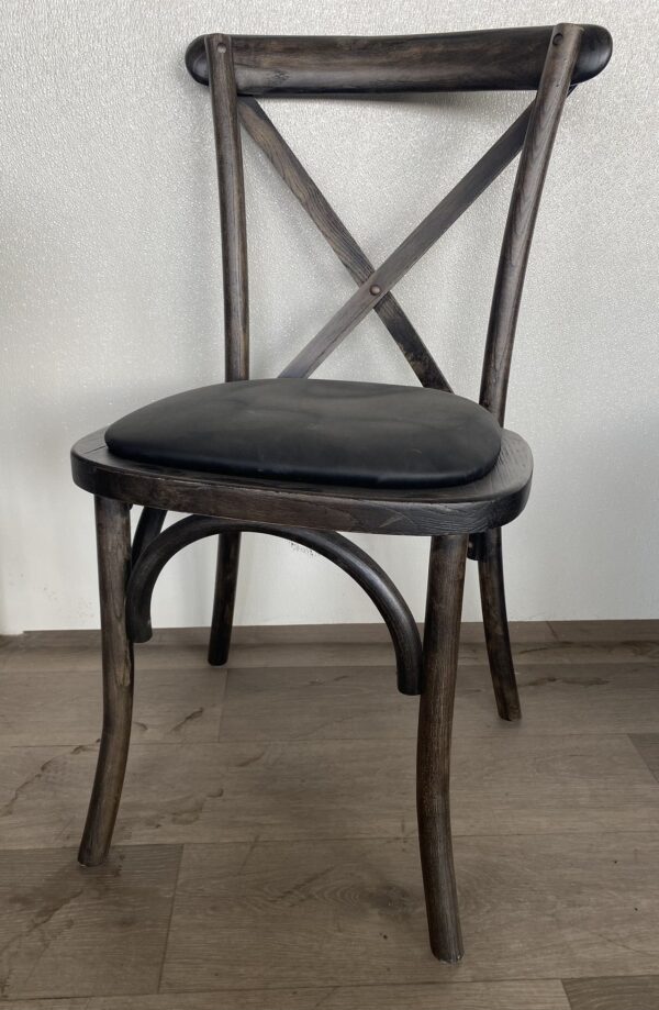 HERCULES Series Stackable Wood Cross Back Chair with Cushion